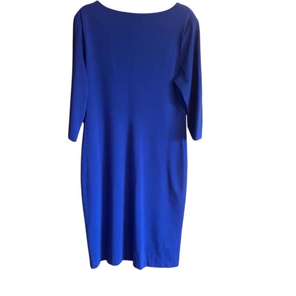 Bailey Royal Blue Fitted Women's Dress-Size XL-
V-Neck-Fitted Pleats Bodice - Picture 4 of 9
